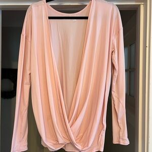 Zella Soft Pink Drape Front Blouse